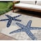 Homeroots 7' X 10' Navy Blue And Gray Starfish Indoor Outdoor Area Rug 546821 - alternate 2