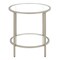 Homeroots 22" Nickel And Clear Glass And Steel Round End Table With Shelf 544215 - alternate 2