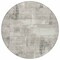 Homeroots 8' Beige And Gray Round Geometric Washable Indoor Outdoor Area Rug 618585 - alternate 2