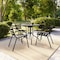 Flash Furniture Lila  Black Metal Restaurant Stack Chair with Aluminum Slats, PK4 4-TLH-017C-BK-GG - alternate 2