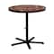 Leisure Craft 36" Round Perforated Pedestal Table, Portable, 40"H, Brown 36TAB40-BROWN - alternate 1