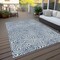 Homeroots 8' X 10' Denim Blue And Ivory Abstract Washable Indoor Outdoor Area Rug 599709 - alternate 2