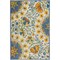 Homeroots 6' X 9' Ivory Blue Yellow And Orange Floral Indoor Outdoor Area Rug 546813 - alternate 1