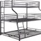 Homeroots 62" X 83" X 74" Gunmetal Metal Triple Bunk Bed  Twinfullqueen 347194 - alternate 2