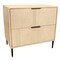 Homeroots 28" Natural Solid Wood Distressed Carved Geometric Two Drawer Nightstand 612088 - alternate 2