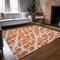 Homeroots 5' X 8' Orange and White Abstract Washable Non Skid Indoor Outdoor Area Rug 559284 - alternate 2