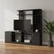 Homeroots 78in Black Wood Open shelving Entertainment Center 478446 - alternate 2