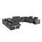 Homeroots Dark Gray Italian Leather Power Reclining U Shaped Twelve Piece Sectional With Console 634658 - alternate 2