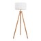 Jonathan Y Adriel 52" Mid-Century Modern Tripod Wood w/Ribbed Cocoon Pumpkin Shade LED Floor Lamp, White/Light B JYL4201B - alternate 2