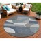 Homeroots 8' Gray Blue And Ivory Round Geometric Washable Indoor Outdoor Area Rug 616726 - alternate 1