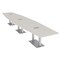 Skutchi Designs Hexagon Conference Table With Power Unit, 48 in W, 192 in L, Ivory HAR-HEX.IR-48X192-DOU-K458-ESIL - alternate 1