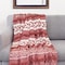 Homeroots Pink Woven Cotton Striped Throw Blanket 478691 - alternate 2