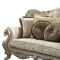 Homeroots 88" Champagne Velvet Curved Floral Sofa And Toss Pillows 348214 - alternate 2