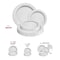 Smarty Had A Party White w/Silver Hammered Rim Plastic Dinnerware Value Set (120 Dinner Plates+120 Salad Plates), 240PK 850VP-CASE - alternate 2