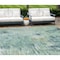 Homeroots 8' X 10' Teal Blue Green And Ivory Abstract Washable Indoor Outdoor Area Rug 587857 - alternate 1