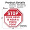 Signmission Stop Your Hand Is Near a Pinch Poin, 6 inch X 6 inch, Plastic Sign, 2PK OC-P-2PACK-6-126 - alternate 2