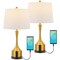 Jonathan Y Cooper 26" Classic French Country Iron LED Table Lamp with USB Charging Port, Brass Gold, 2PK JYL4045A-SET2 - alternate 1