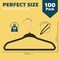 Lifemaster Black Velvet Kids Hangers 100 Pack, 10.83" Non-Slip, Slim ABS, Swivel Hook & Notches LMVVBH100BK - alternate 2