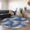 Homeroots 8' Navy Blue Brown And Ivory Round Polka Dot Washable Indoor Outdoor Area Rug 594264 - alternate 2