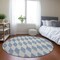 Homeroots 8' Sky Blue And Ivory Round Geometric Washable Indoor Outdoor Area Rug 577117 - alternate 2