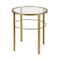 Homeroots 22" Brass And Clear Glass And Steel Round End Table 543816 - alternate 3