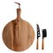 Gibson Elite 3 Piece Acacia Wood Charcuterie Serving Board and Cheese Knife Set in Brown 137744.03 - alternate 1