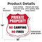 Signmission Private Property Shield Sign No Camping, 18 Inch X 18 Inch, Plastic Sign SHI-P-18-441 - alternate 2