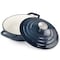 Megachef 2 Quart Round Enameled Cast Iron Braiser Pan in Dark Blue MG-BRS22DB - alternate 1