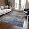 Homeroots 3' X 5' Denim Blue And Tan Abstract Washable Indoor Outdoor Area Rug 606140 - alternate 2