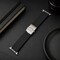 Elegani Rubber Band Compatible with Apple Watch 44mm, Black, Silver, Black, Rose Gold, Yellow Gold Buckle SFRBQR-BLK-44 - alternate 2