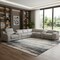 Homeroots Light Gray Italian Leather Power Reclining Curved Eight Piece Corner Sectional With Console 544991 - alternate 2