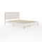 Martha Stewart Flynn Queen Size Solid Wood Platform Bed with Upholstered Base and Headboard, Wood Slat Bottom MG-0900272F-LTB-Q-WH-MS - alternate 2