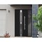 Vdomdoors Steel Door Deux 1755 Black Enamel Sidelight Exterior Window Stainless Inserts Single Modern Painted DEUX1755EXD-BLK-W36+16 x H80-Left-hand Inswing - alternate 1