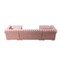 Homeroots Pink Velvet U Shaped Three Piece Sofa and Chaise Sectional With Toss Pillows 643893 - alternate 2