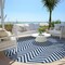 Homeroots 8' Blue And Ivory Round Chevron Washable Indoor Outdoor Area Rug 596257 - alternate 2