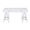 Homeroots 54" White and Silver Writing Desk With Two Drawers 491475 - alternate 1