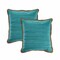 Homeroots Set of Two 20" Turquoise Cotton And Jute Throw Pillows with Texture, 2PK 554555 - alternate 1