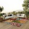 Homeroots 7' X 10' Ivory Green Blue Orange And Red Floral Indoor Outdoor Area Rug 546690 - alternate 2