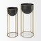 Homeroots Set of Two Black Metal 20 Ounce Round Pot Planters, 2PK 609412 - alternate 3