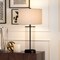 Homeroots 28" Black Glass Table Lamp With White Drum Shade 524483 - alternate 2