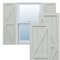Ekena Millwork True Fit PVC Two Equal Panel Farmhouse Fixed Mount Shutters w/Z-Bar, Hailstorm Gray, 15W x 28H, PR TFP102FH15X028ST - alternate 1