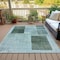 Homeroots 10' X 14' Teal Blue And Gray Geometric Washable Indoor Outdoor Area Rug 631944 - alternate 2