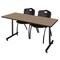 Regency Kobe T-Base Training Seminar Table W/ 2 M Stack Chairs, 60 in W, 30 in L, Noble Oak MKTRCT6030NO47BK - alternate 1
