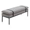 Homeroots 48in Gray and Black Fabric Upholstered Bench 668847 - alternate 2
