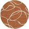 Homeroots 8' Copper And Ivory Round Abstract Washable Indoor Outdoor Area Rug 597507 - alternate 2