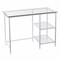 Homeroots 42" Clear and White Glass Writing Desk 402045 - alternate 2