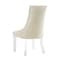 Homeroots Set of Two Tufted Cream and Clear Upholstered Linen Dining Side Chairs 543513 - alternate 2