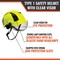 Malta Dynamics SafetyHelmet w/Clear Visor, Polyethylene, Ratchet, Yellow, Fits Hat Size One Size Fits Most HTY1101 - alternate 2