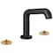 Brizo Kintsu Widespread Lavatory Faucet with Angled Spout, Less Handles Matte Black 65307LF-BLLHP-ECO - alternate 1