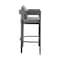Armen Living Menorca Outdoor Patio Counter Height Bar Stool in Aluminum with Gray Cushions LCMQBAGR26 - alternate 2